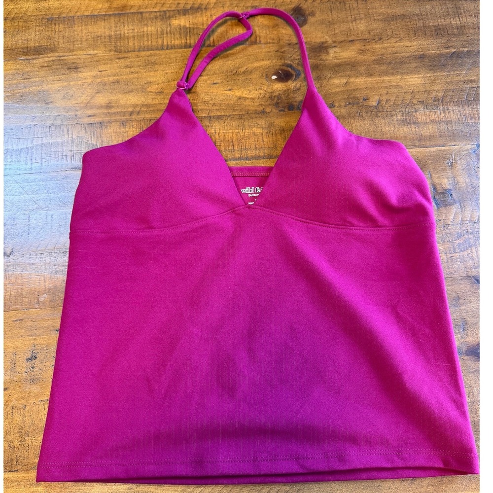 Wild Fable Magenta ButterBliss V-Neck halter Cami Tank Trendy